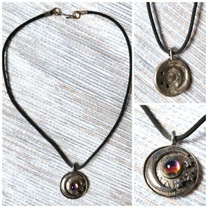 Mystical vintage moon and stars necklace